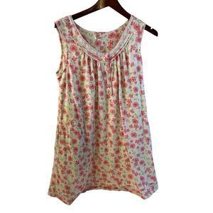 Aria collection tank pajamas gown small S 100% Cotton 6 buttons rn#17363